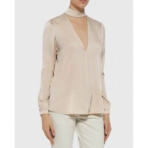 ALC Liza Blouse Women's Size 10 Blush Choker Silk Top
